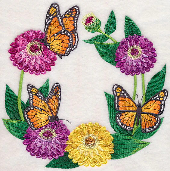 Monarch and Zinnia Wreath - Image 5