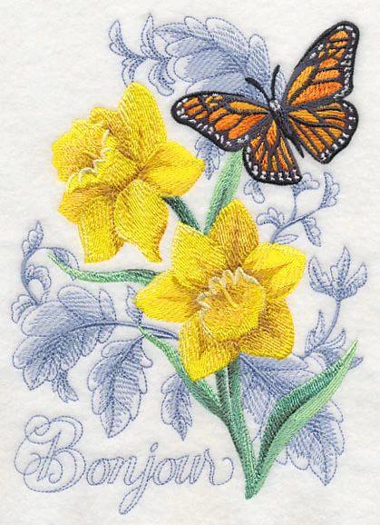 Monarch Butterfly and Daffodils - Image 2