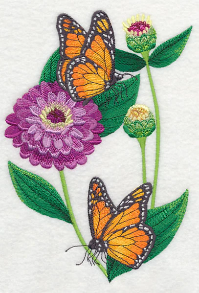 Monarchs and Zinnias Spray - Image 3