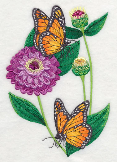 Monarchs and Zinnias Spray - Image 4