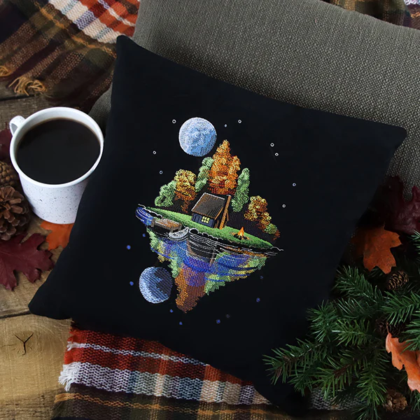 Moonlit Fall Cabin Scene - Image 3