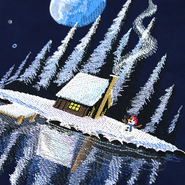 Moonlit Winter Cabin Scene - Image 8