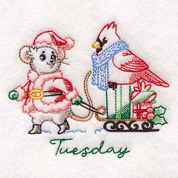 Mouse & Cardinal with Gifts on Tuesday - Image 2