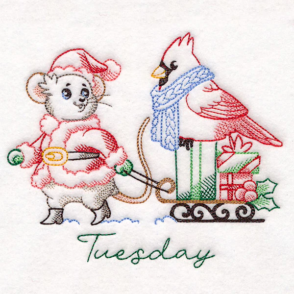 Mouse & Cardinal with Gifts on Tuesday - Image 3