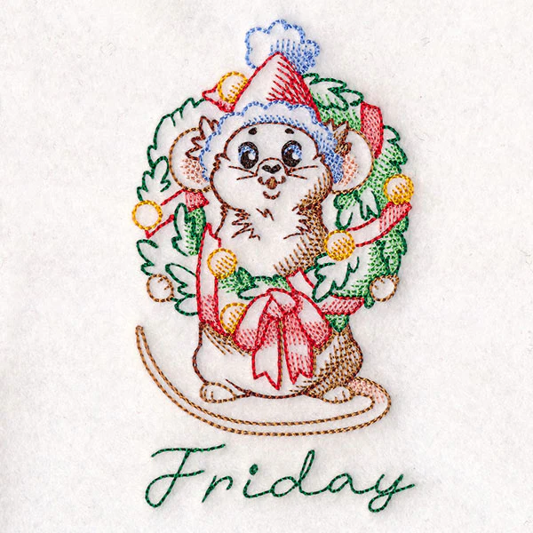 Mouse Wearing a Wreath on Friday - Image 5