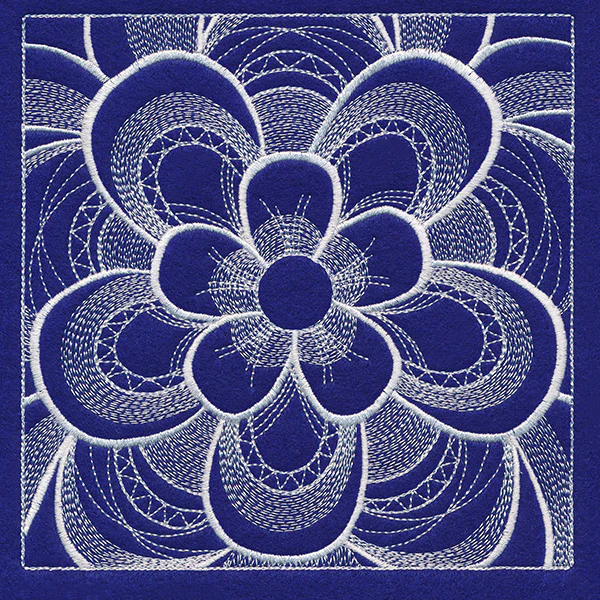 Mystical Floral Square (Whitework) - Image 3