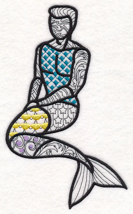 Mystical Merman (Blackwork) - Image 2
