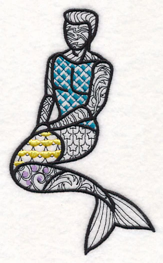 Mystical Merman (Blackwork) - Image 4