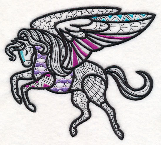Mystical Pegasus (Blackwork) - Image 2