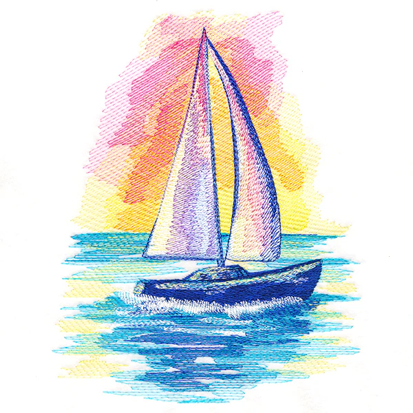 Nautical Dreams Sailboat in Watercolor - Image 7