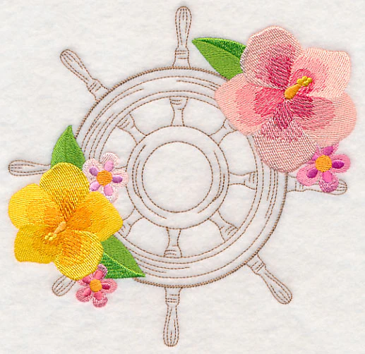 Nautical Ship's Wheel Etching - Image 2