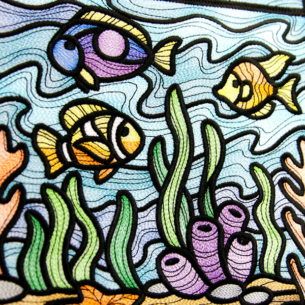 Nautical Stained Glass Square - Fish - Image 12