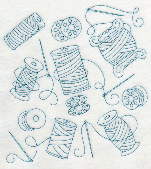Needle and Thread Medley (Redwork)