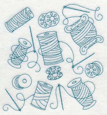 Needle and Thread Medley (Redwork) - Image 3