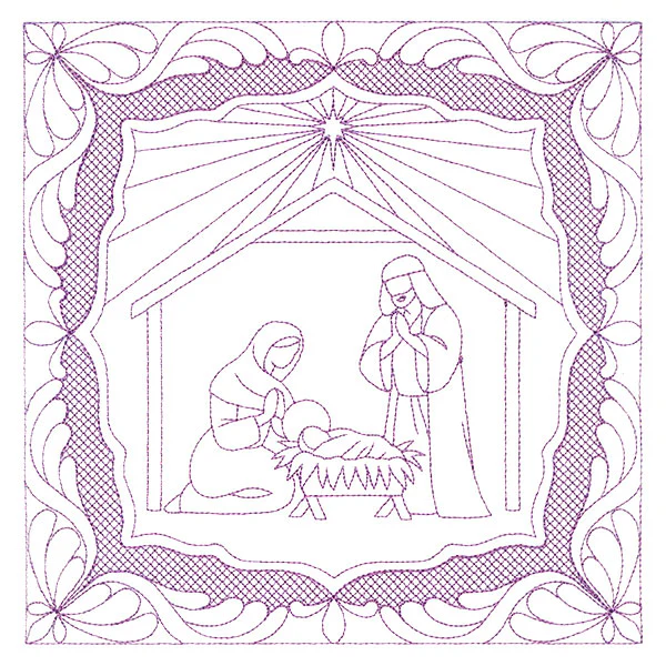 Night Divine Quilting Square - Holy Family (Double Run)