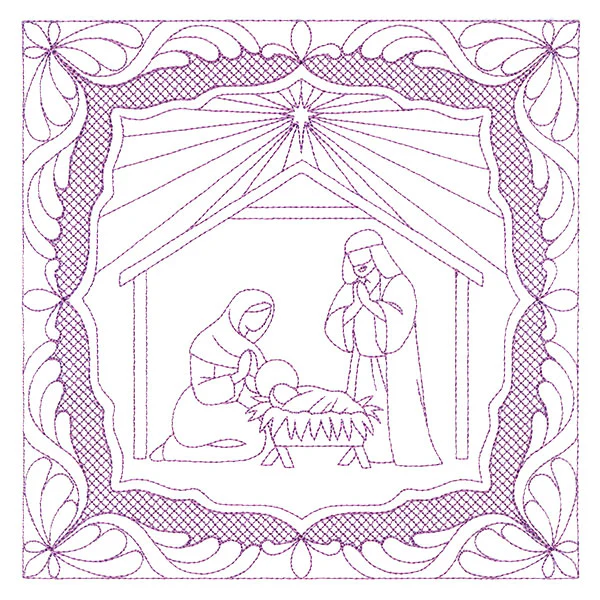 Night Divine Quilting Square - Holy Family (Double Run) - Image 2