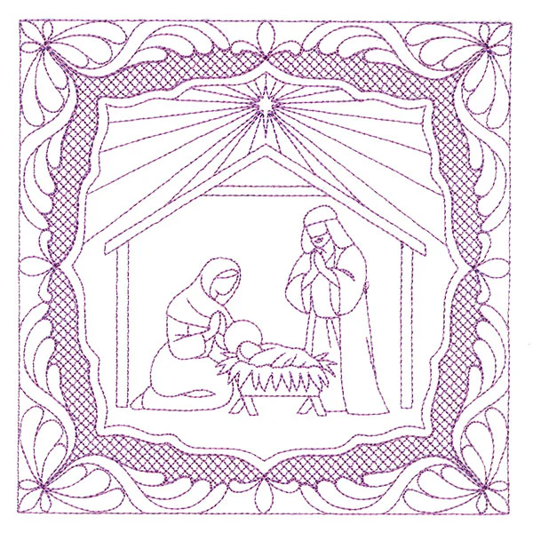 Night Divine Quilting Square - Holy Family (Double Run) - Image 3