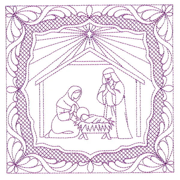 Night Divine Quilting Square - Holy Family (Double Run) - Image 4