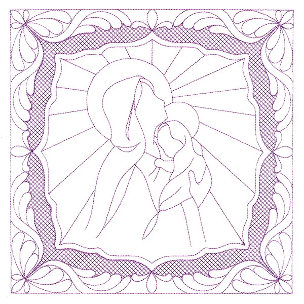 Night Divine Quilting Square - Mary and Jesus (Double Run) - Image 11