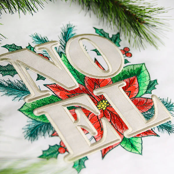 Noel with Poinsettia (Applique) - Image 8
