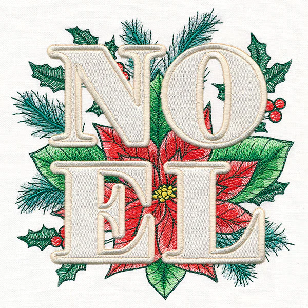 Noel with Poinsettia (Applique) - Image 9