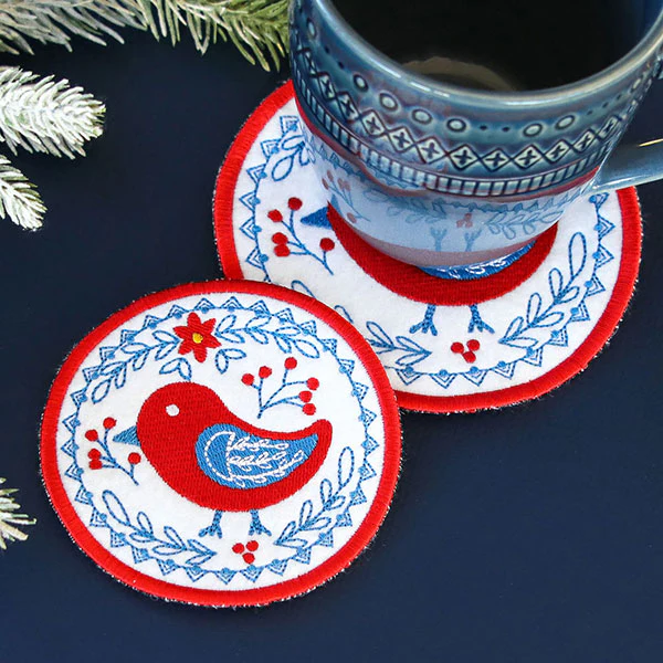 Nordic Necessities Coaster - Bird (In-the-Hoop) - Image 5