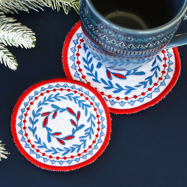 Nordic Necessities Coaster - Botanicals (In-the-Hoop) - Image 2