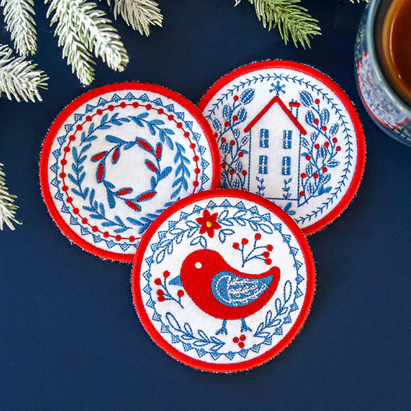 Nordic Necessities Coaster - Botanicals (In-the-Hoop) - Image 5