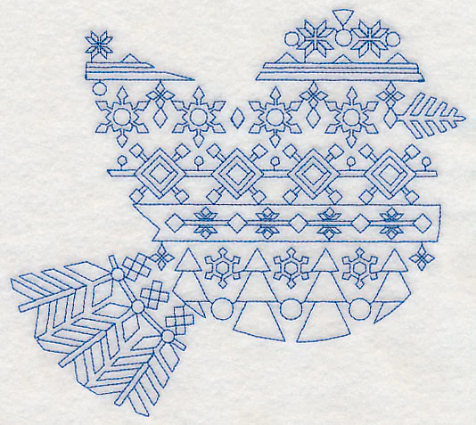 Nordic Winter Bird (Bluework) - Image 2