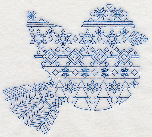 Nordic Winter Bird (Bluework) - Image 3