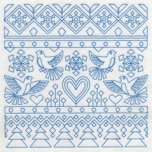 Nordic Winter Square (Bluework) - Image 2