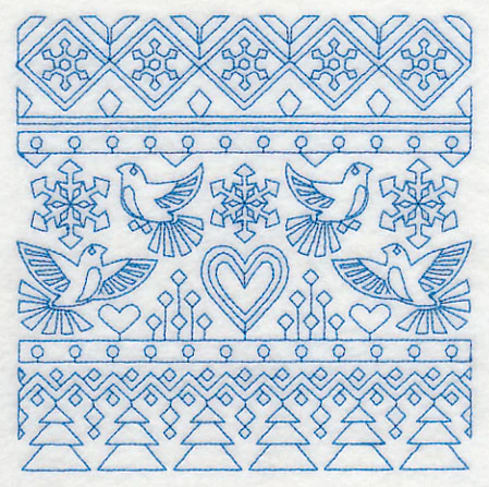 Nordic Winter Square (Bluework) - Image 3