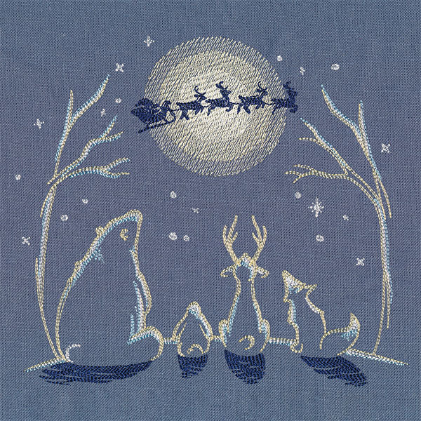 North Pole Animals and Santa's Flight Christmas Eve Scene - Image 4