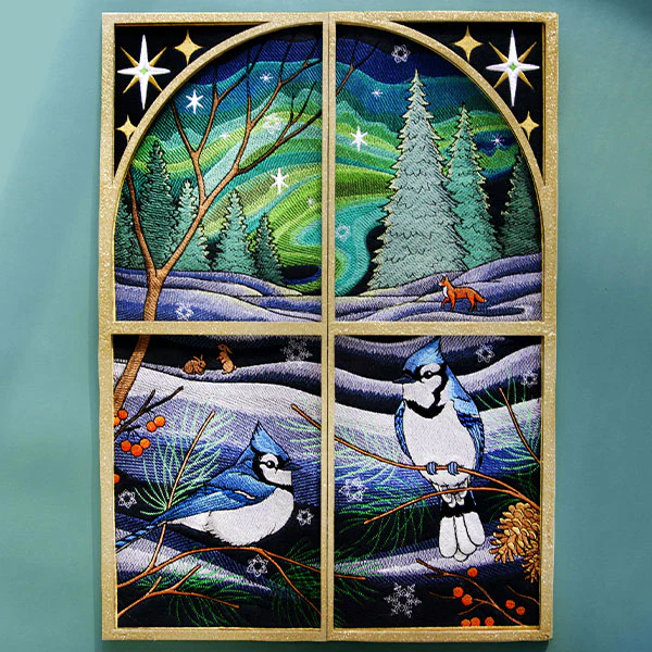 Northern Lights Blue Jays Panel Scene - Upper Left - Image 3