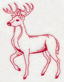 Northwoods Deer (Redwork) - Image 2