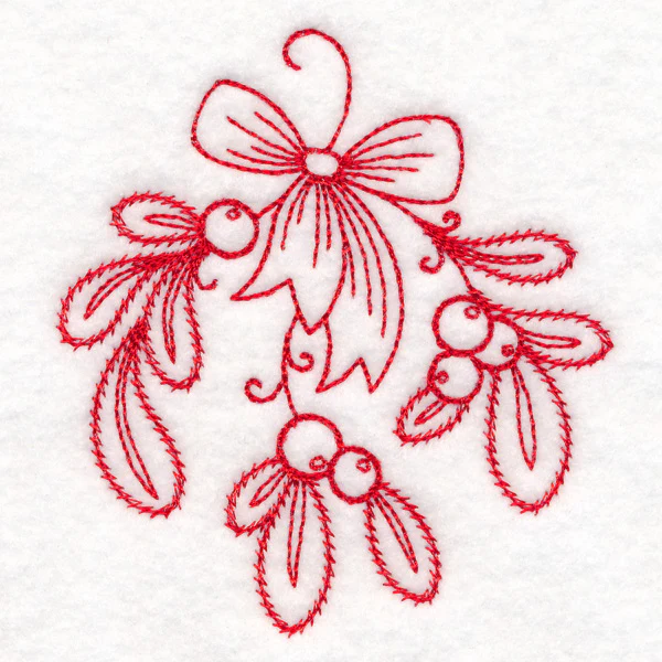 Nostalgic Christmas - Mistletoe (Redwork) - Image 5