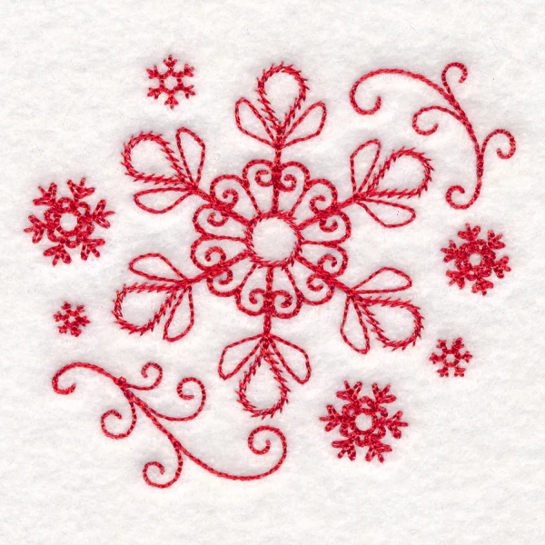 Nostalgic Christmas - Snowflake (Redwork) - Image 5
