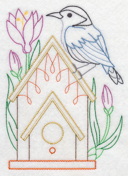 Nuthatch and Colchiums (Vintage)