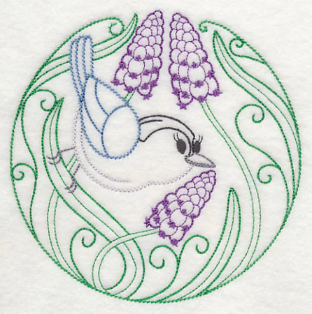 Nuthatch and Grape Hyacinth (Vintage) - Image 3