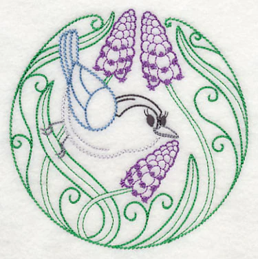 Nuthatch and Grape Hyacinth (Vintage) - Image 4