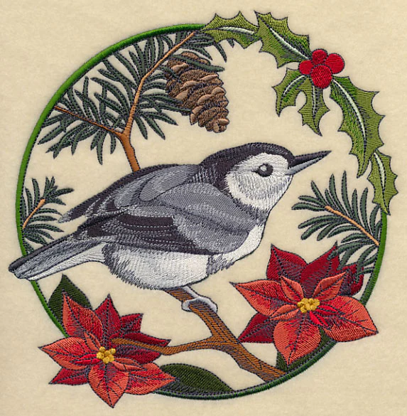 Nuthatch in Christmas Blooms