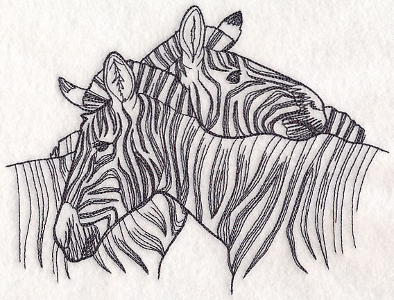 Nuzzling Zebras Etching - Image 2