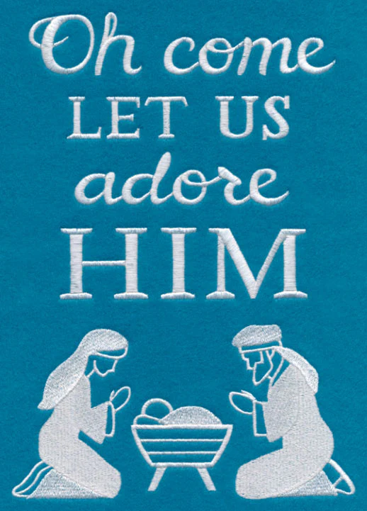 O Come Let Us Adore Him (Whitework) - Image 4