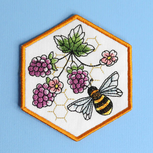Oh Honey Bee & Blackberries Coaster (In-the-Hoop) - Image 4