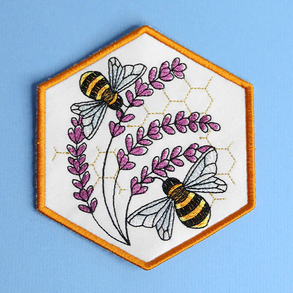 Oh Honey Bee & Lavender Coaster (In-the-Hoop) - Image 5