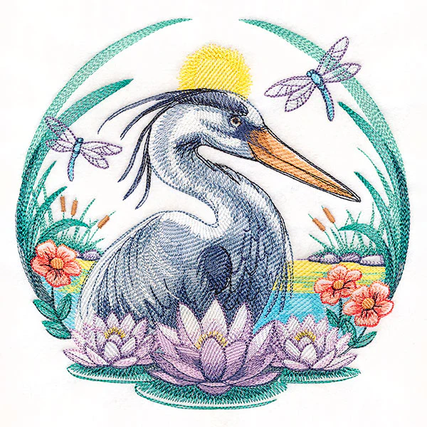 On the Pond at Sunset Blue Heron Wreath - Image 5