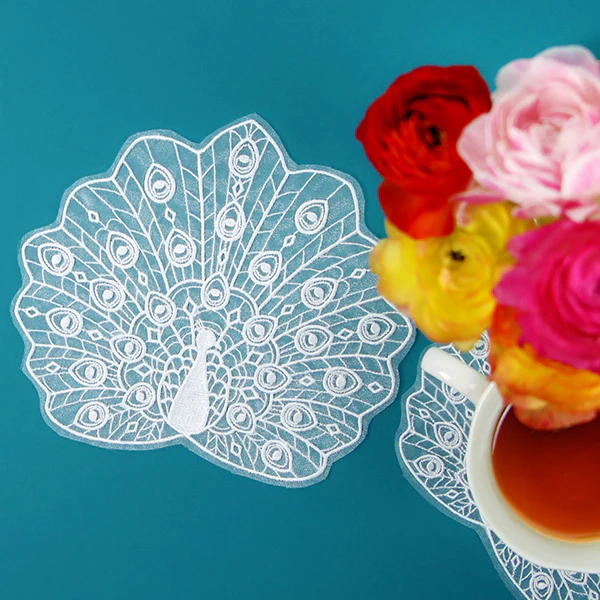 Opulent Peacock Doily (Organza) - Image 6