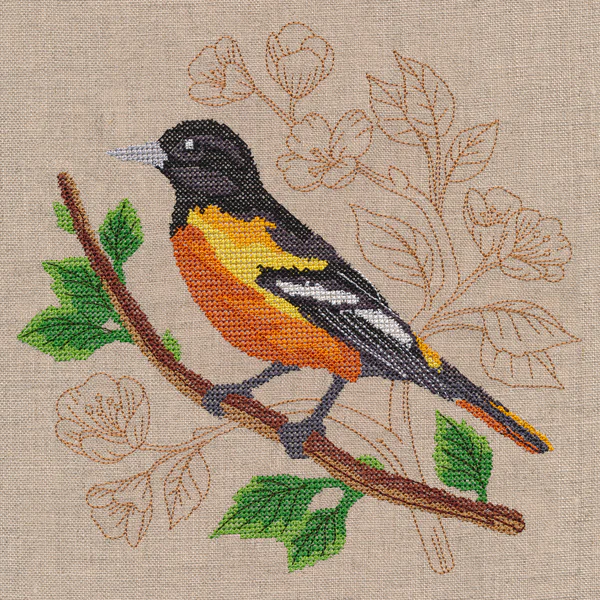 Oriole with Delicate Branches (Cross Stitch) - Image 4