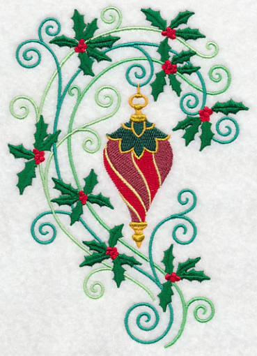 Ornament with Holly Flourish - Image 3