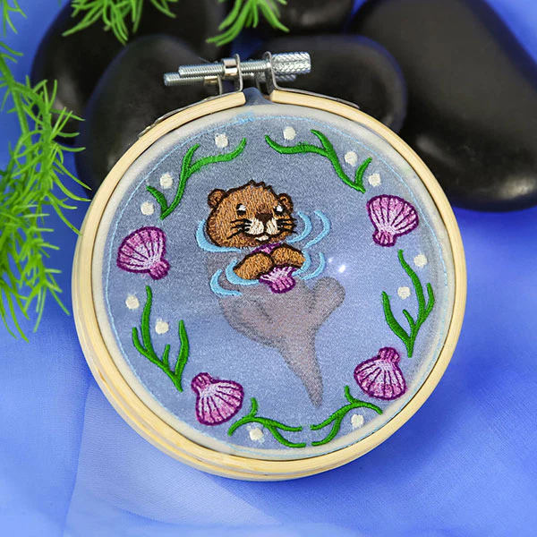Otter in the Sea Shadowbox (Organza) - Image 4